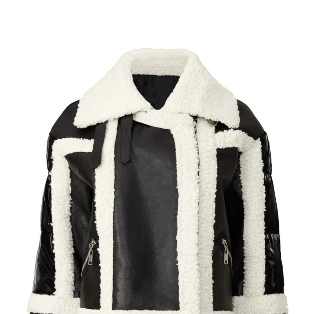 Women's Black and White Shearling Jacket